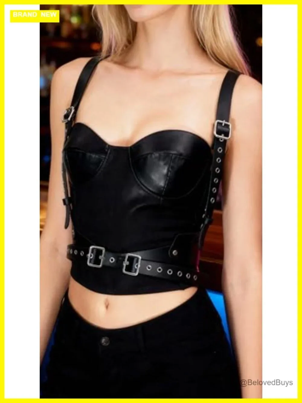 Women's Faux Leather Gothic Punk Belt with Shoulder Straps